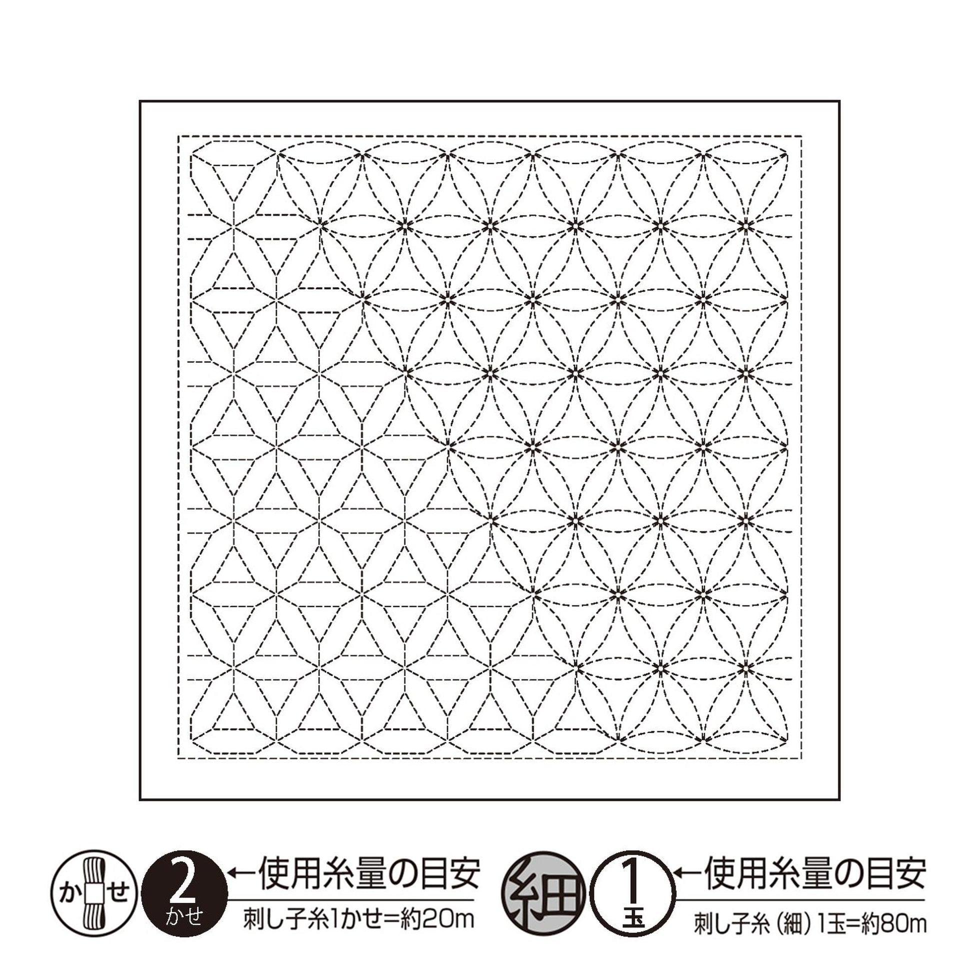 The image is a black and white geometric pattern with a repeating design of circles and lines.