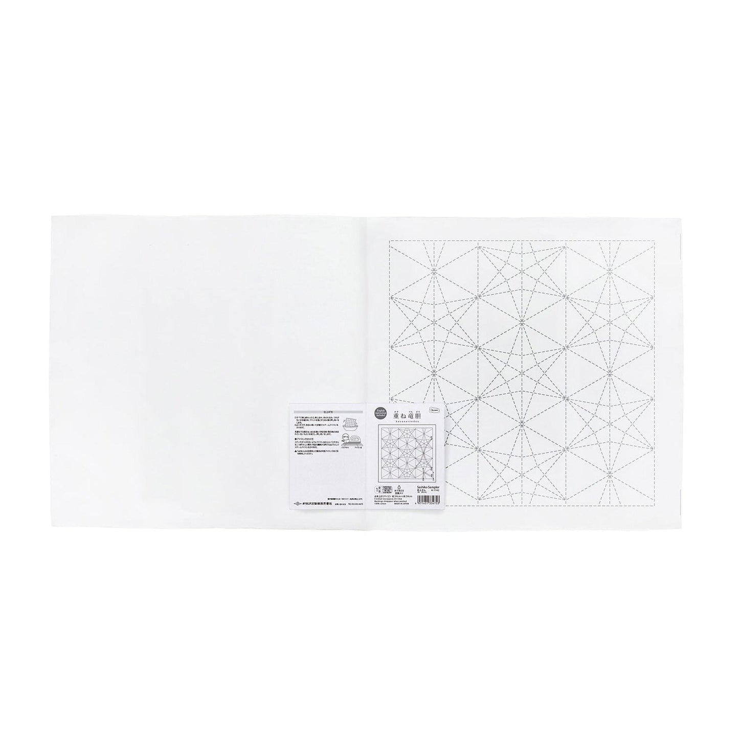 The image is a white square with a black geometric pattern on the right side.