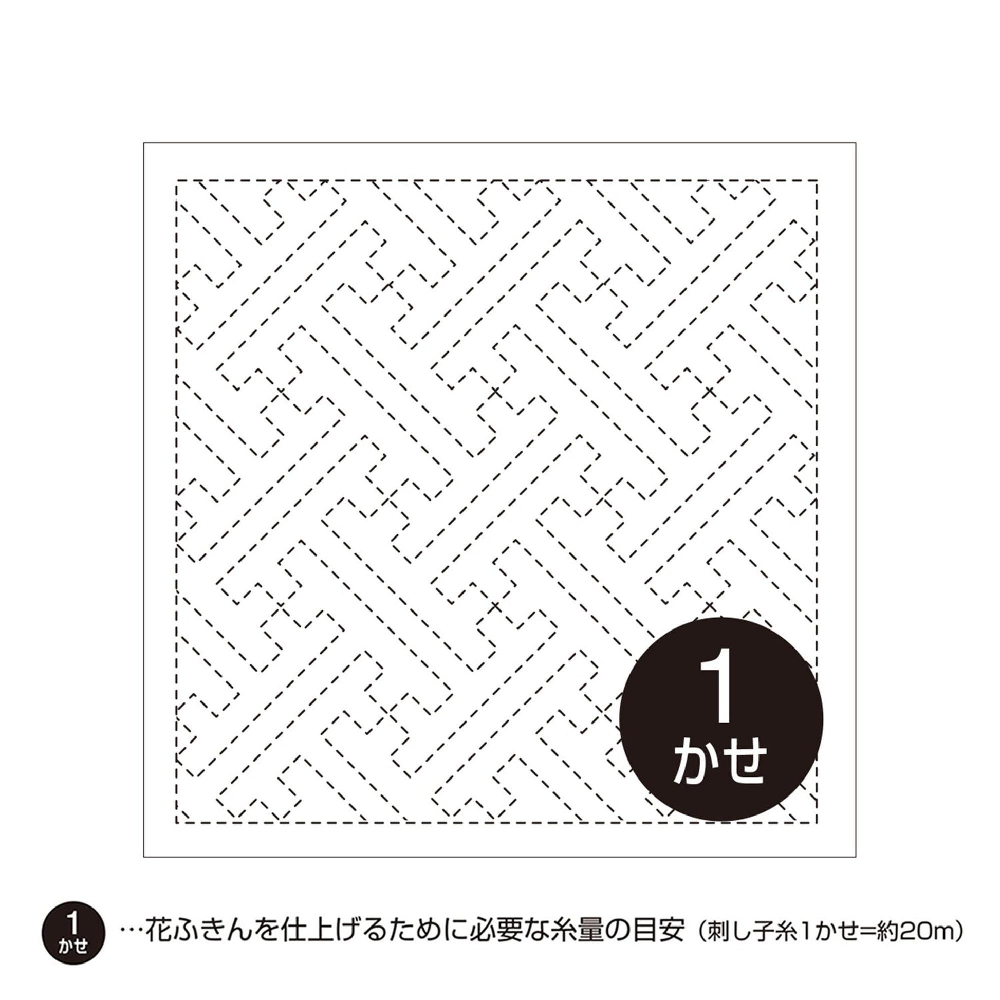 A square with a repeating pattern of interlocking lines, creating a visually striking and intricate design.