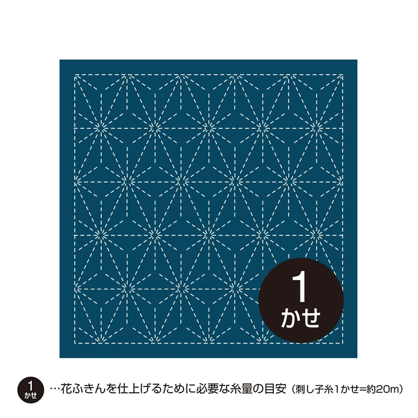 A square with a repeating pattern of blue triangles, each containing a white dot, creating a visually striking design.