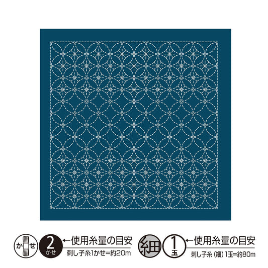 a square with a repeating pattern of white circles on a blue background.
