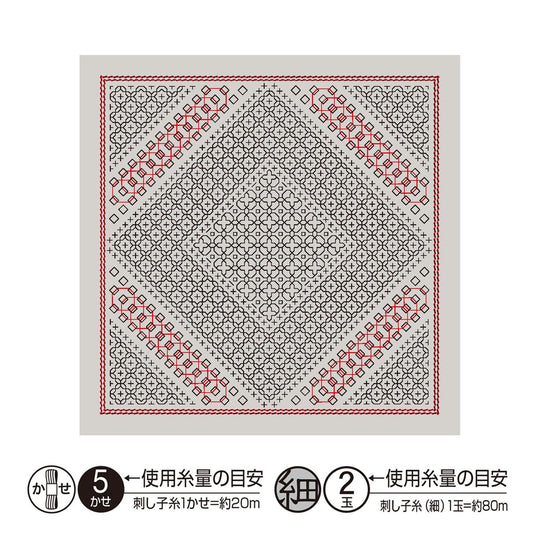 The image is a square with a repeating pattern of red and gray squares, creating a visually striking design.