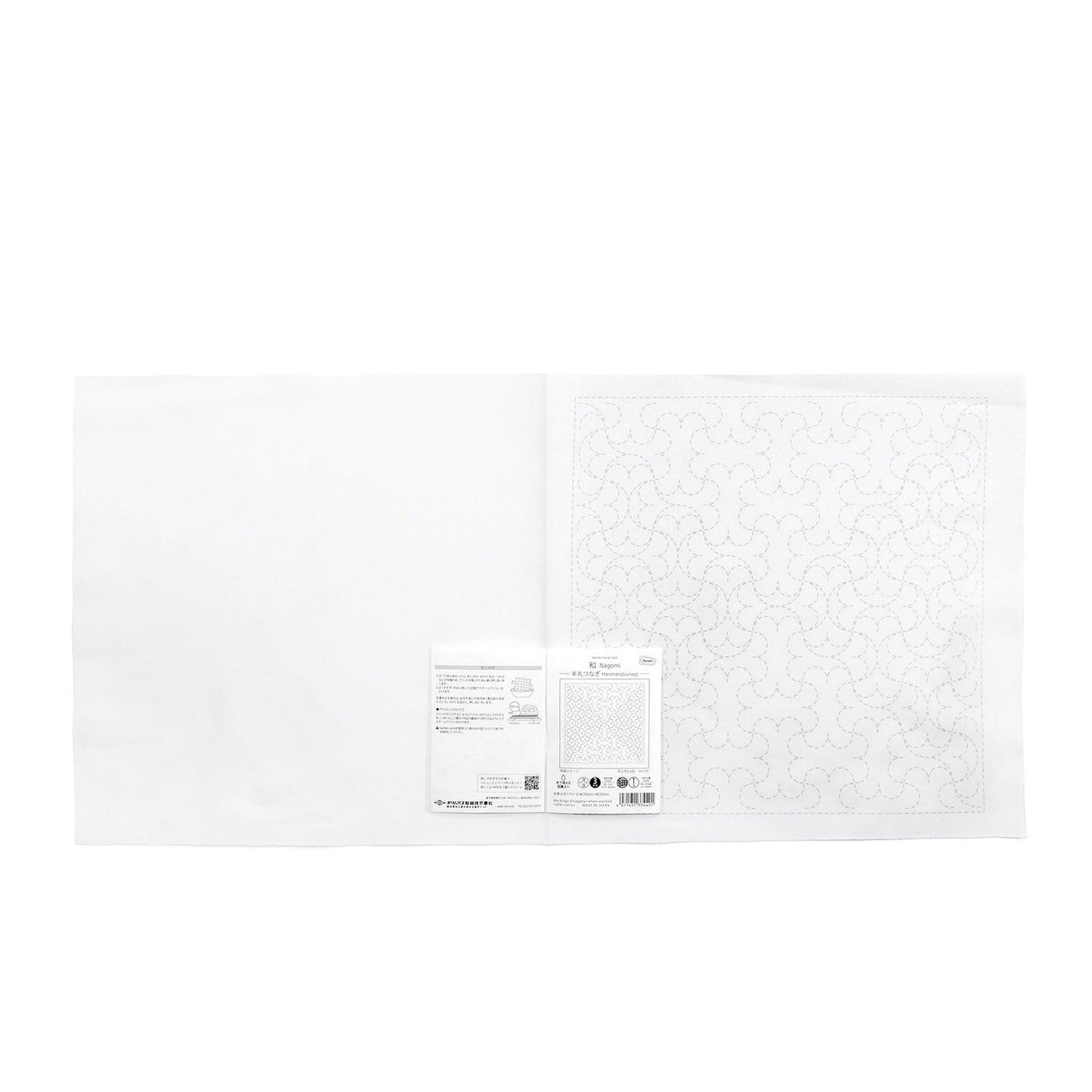 The image is a white square with a pattern on the right side.