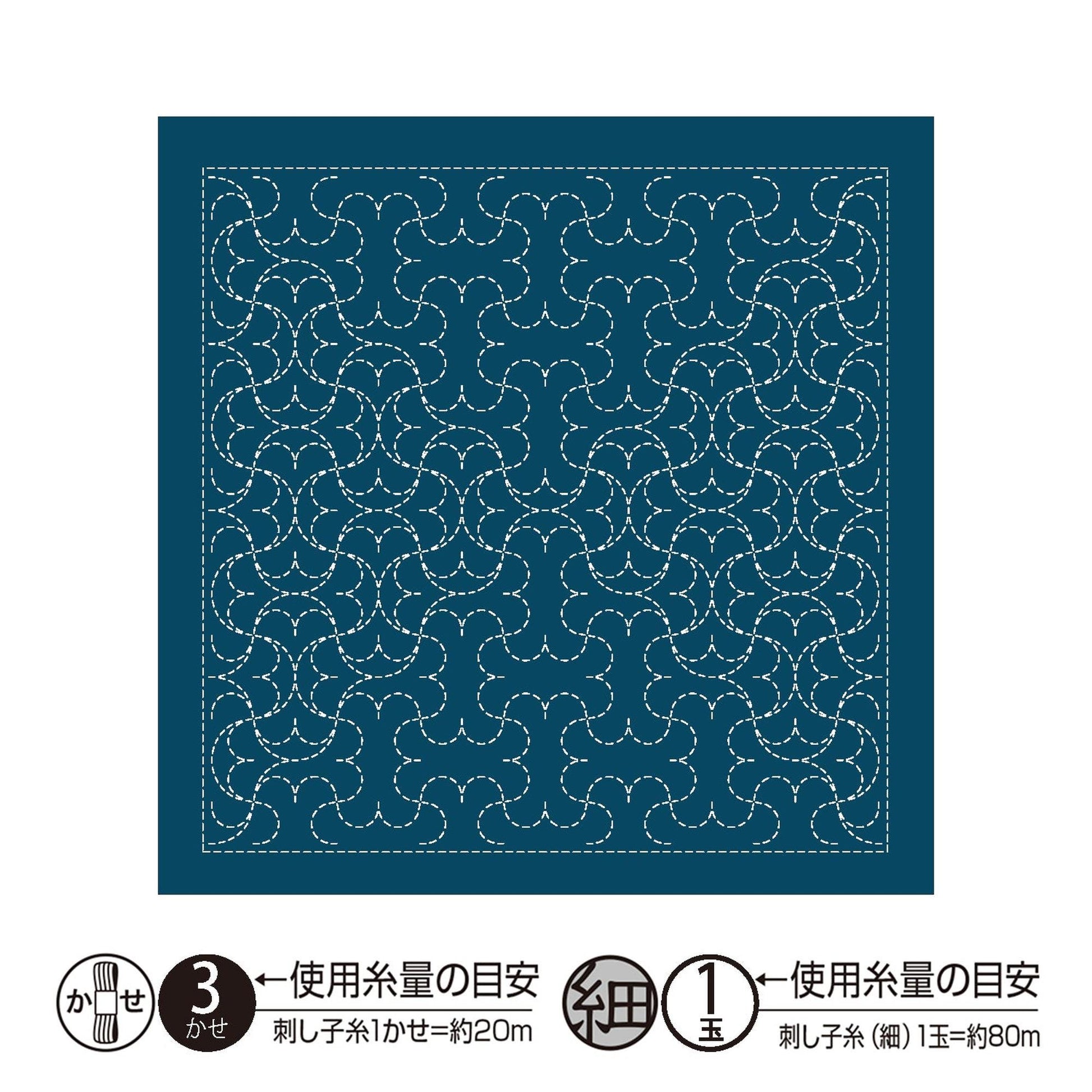 The image is a square with a repeating pattern of blue and white circles, creating a visually striking and intricate design.