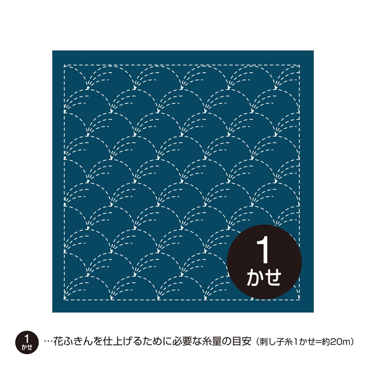 a square with a repeating pattern of blue and white dots, and there is a number 1 in the center of the image.