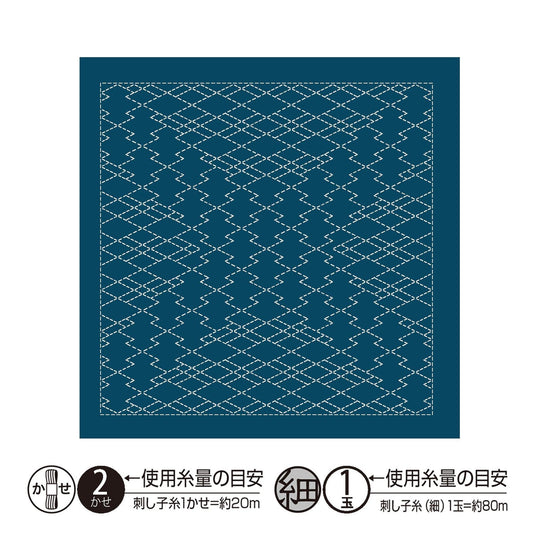 The image is a square with a blue background and a white grid pattern.