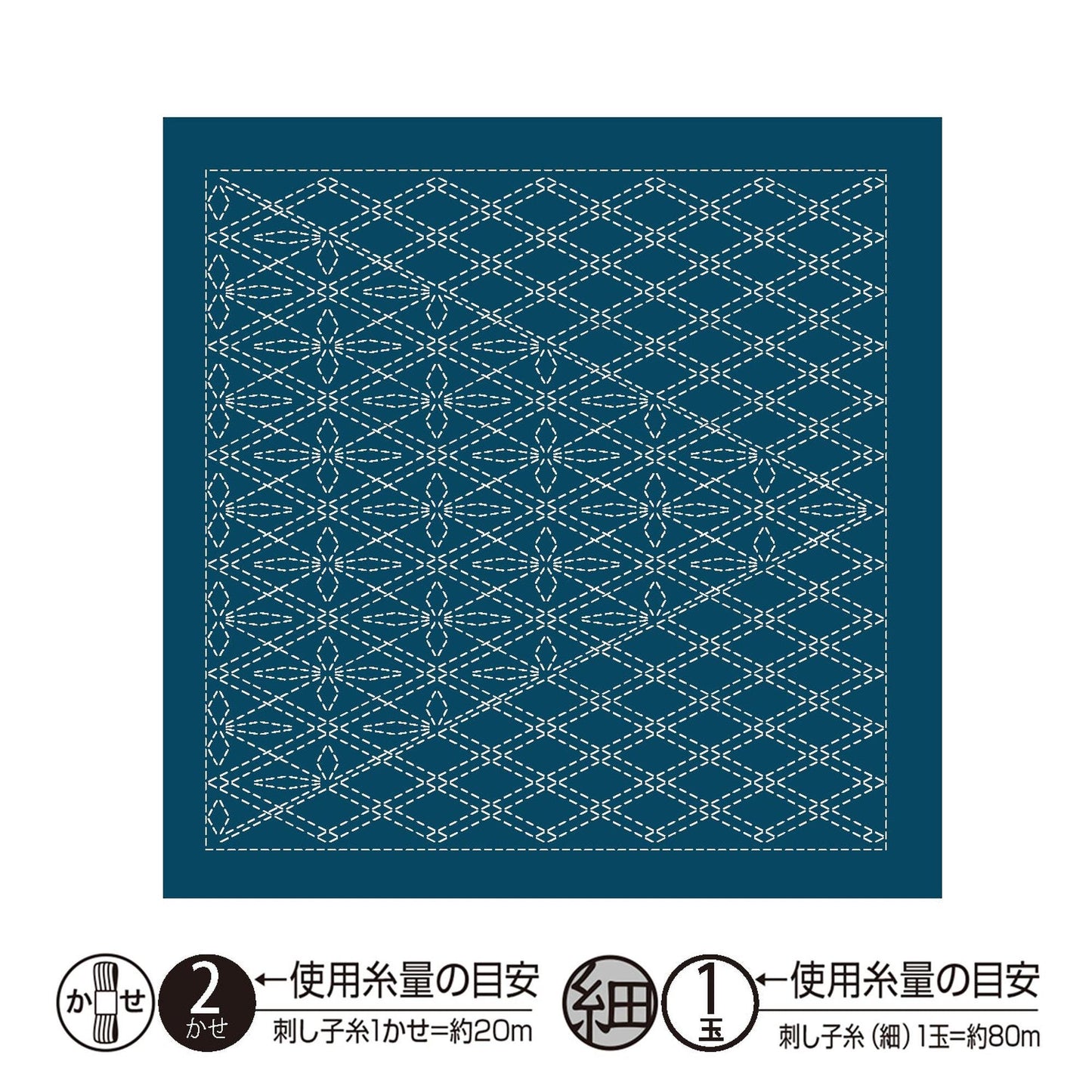 The image is a square with a repeating pattern of white lines and dots in shades of blue and gray. The pattern is intricate and visually striking.
