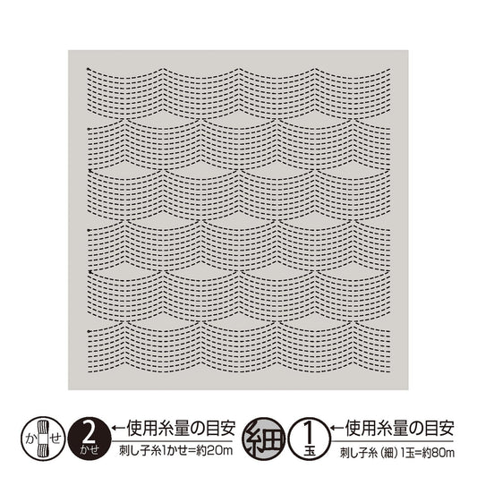 The image is a square with a repeating pattern of wavy lines, which appears to be a stencil or a design.