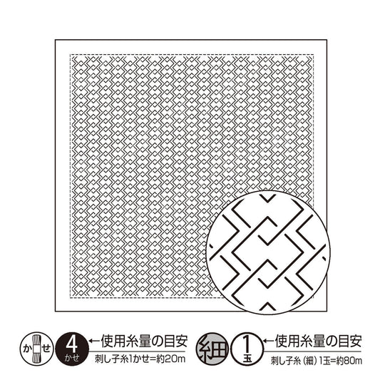 The image is a black and white square with a repeating pattern of squares and rectangles. There is a circular pattern within the square, and the image contains text in Japanese.