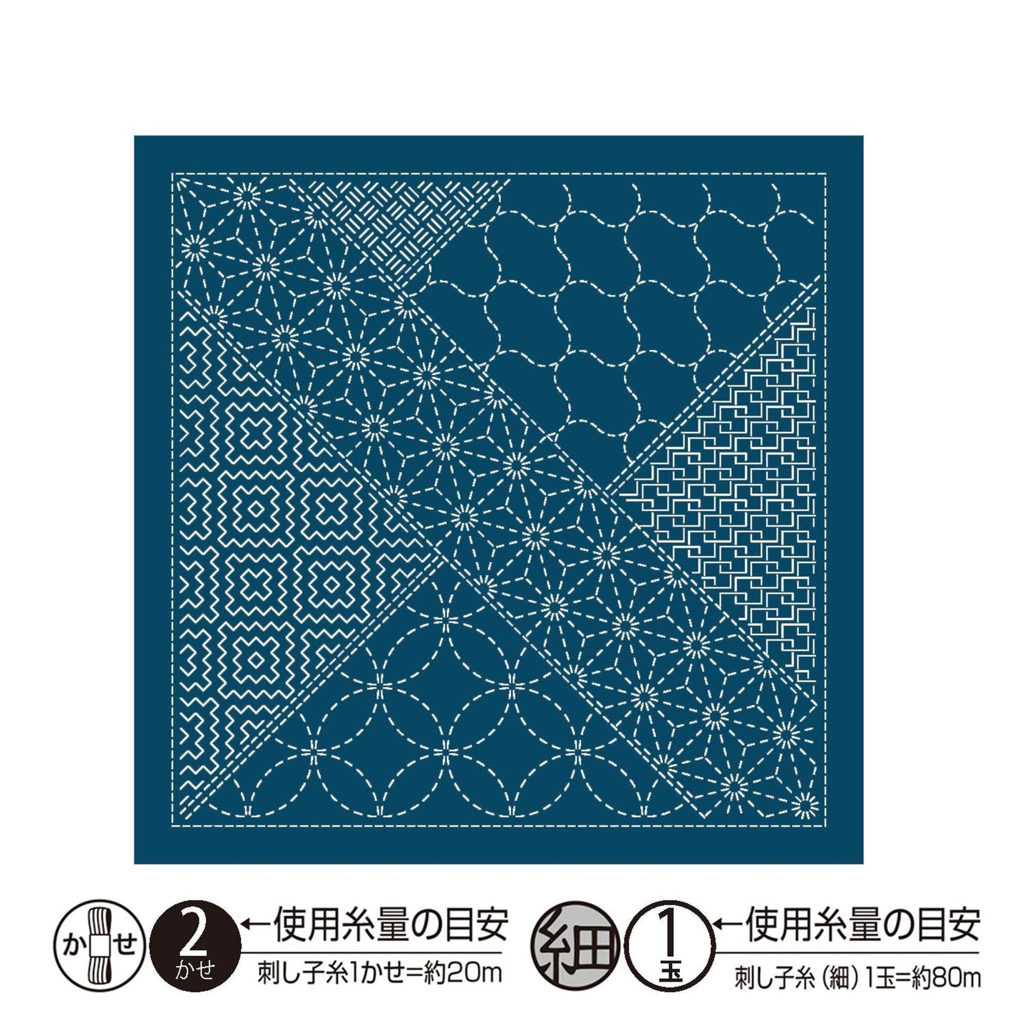 The image is a square with a variety of intricate patterns and designs, including geometric shapes, floral motifs, and abstract patterns. The image is in Japanese, and the text below the image provides additional information about the patterns and their size.