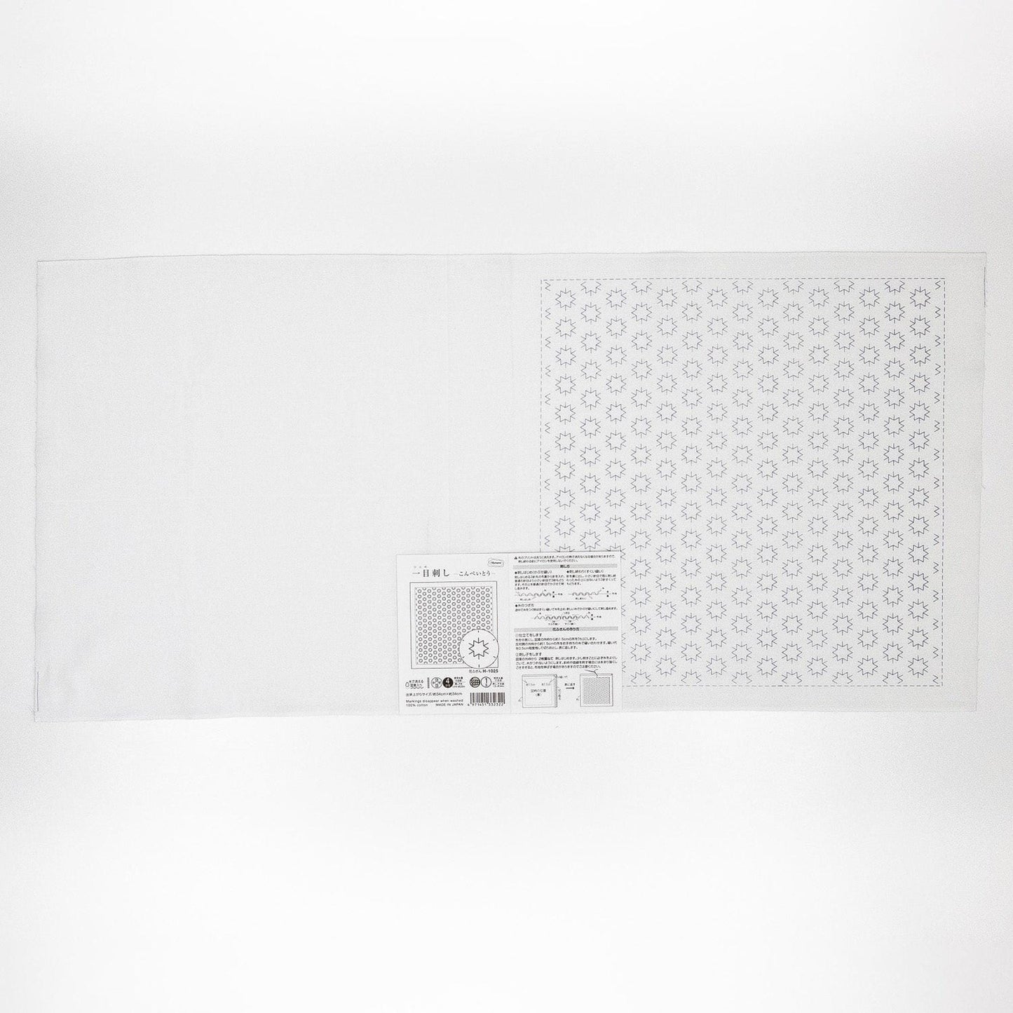 The image is a white background with a printed pattern on the right side.