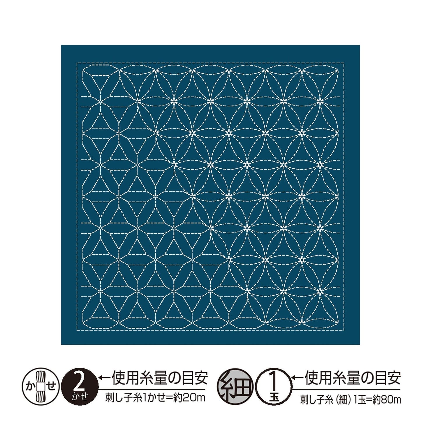 The image is a square with a repeating pattern of white dots arranged in a grid-like design. The pattern is blue in color.