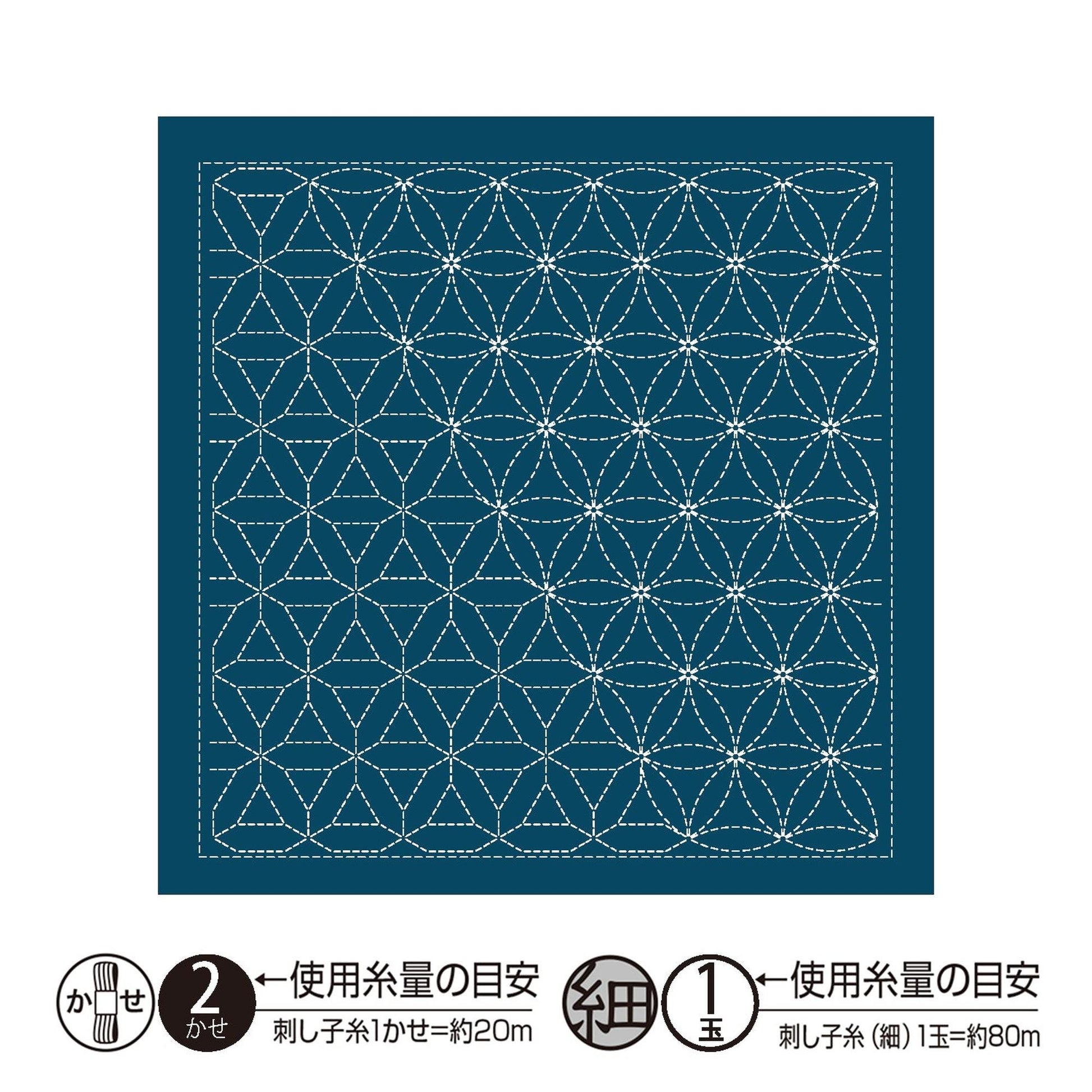The image is a square with a repeating pattern of white dots arranged in a grid-like design. The pattern is blue in color.