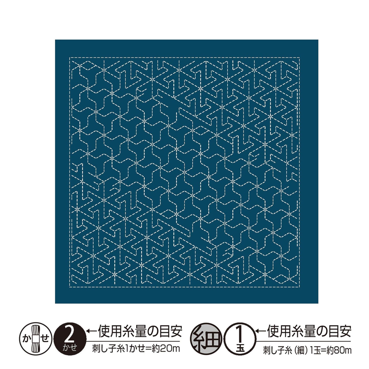 The image is a square with a repeating pattern of white lines and dots in shades of blue and green.