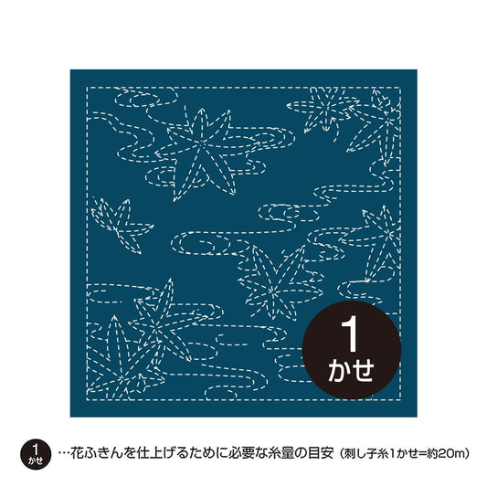 A square-shaped blue background with white dotted lines and leaf-like shapes, accompanied by a number 1 in the center.
