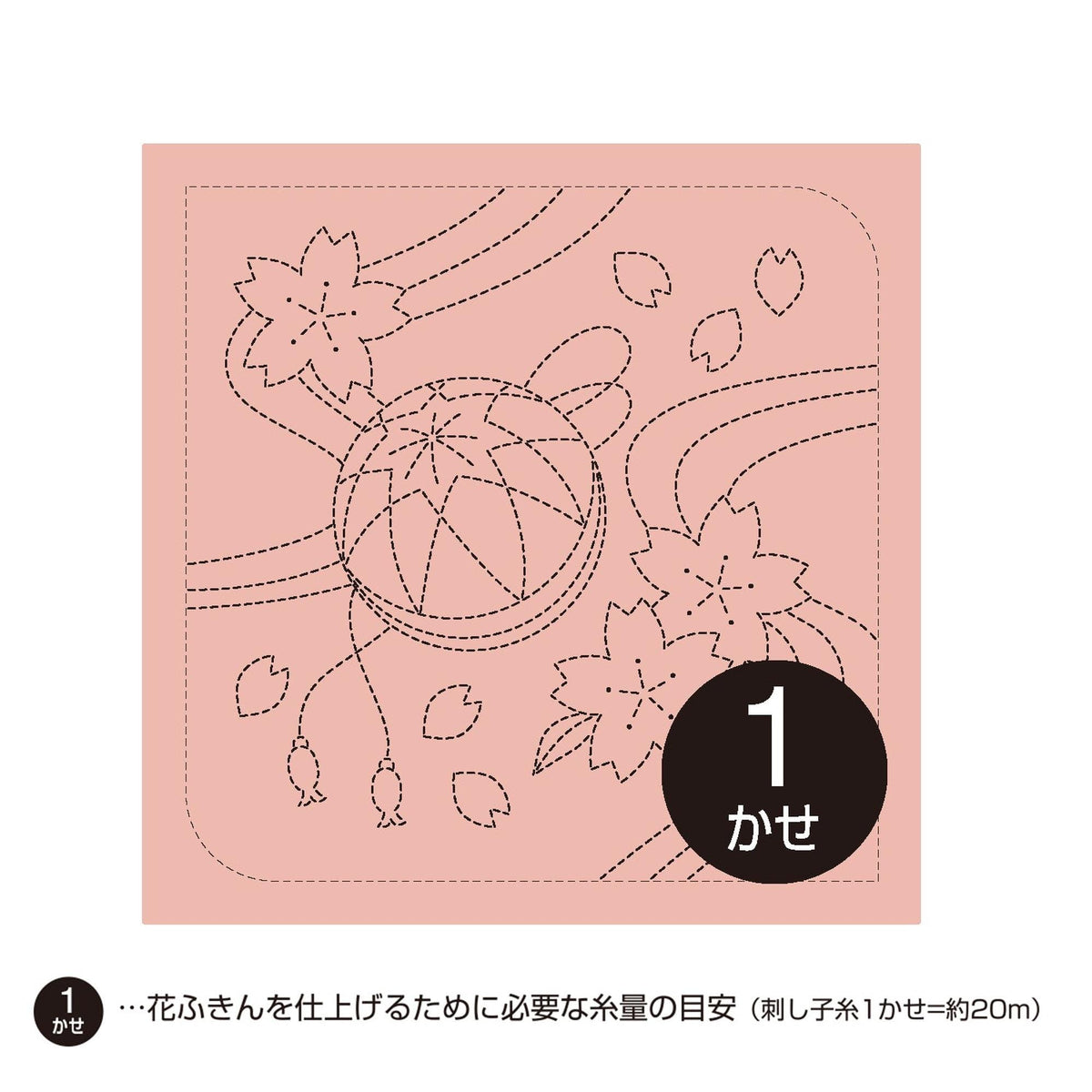 A pink background with a black circle containing the number "1" and Japanese text.