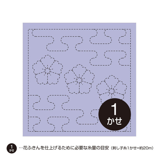 A square-shaped purple background with a repeating pattern of flower-like shapes, and a black circle with the number "1" inside it.