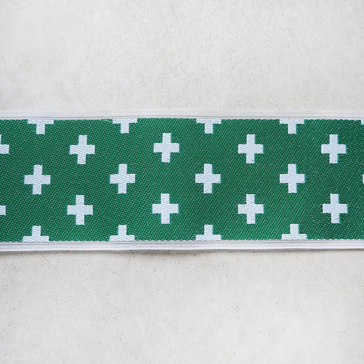 Tatami Edge Tape, Japanese Jacquard | Cross Pattern | Green, 8cm x 10m
