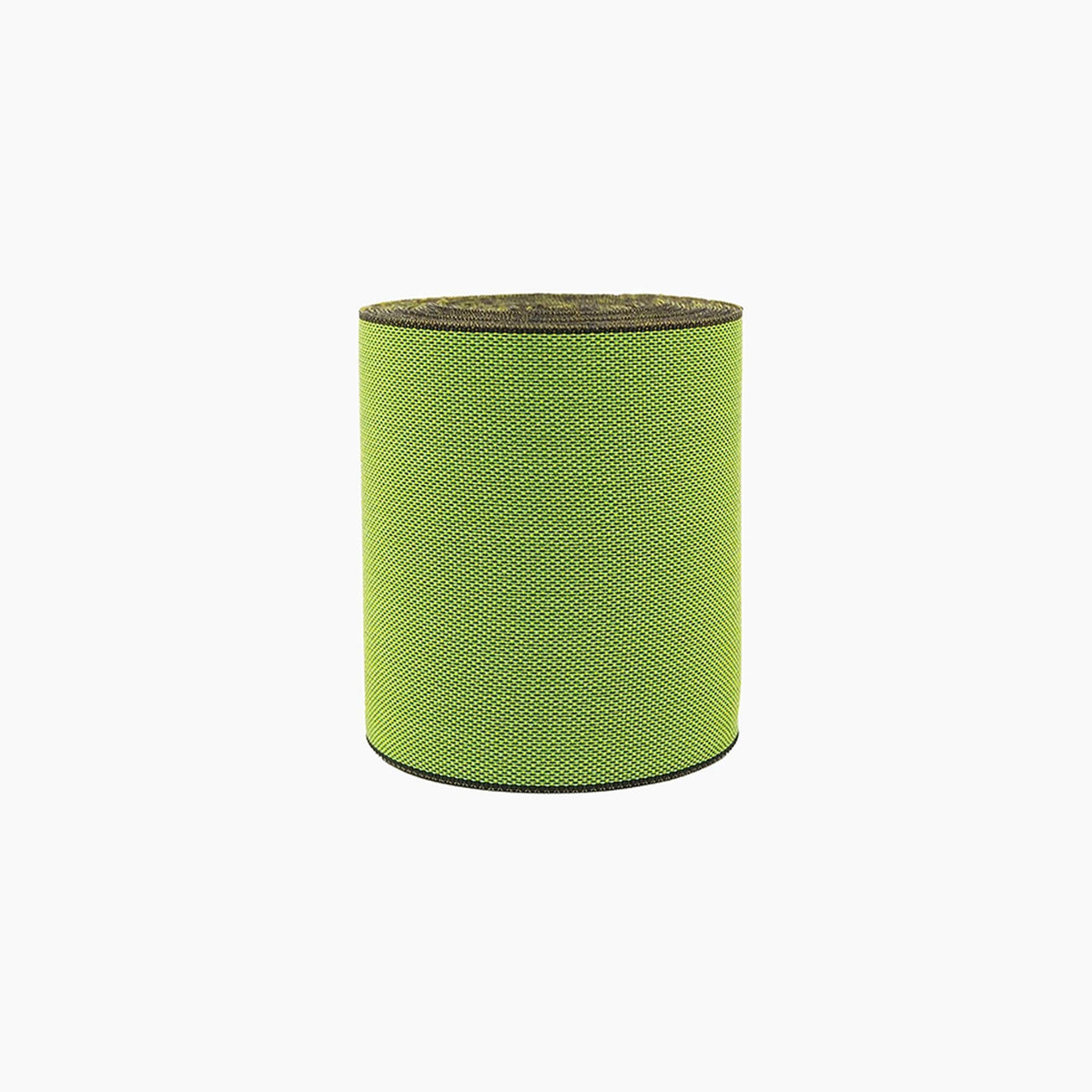 A green cylindrical object with a textured surface, possibly a piece of furniture or a decorative item.