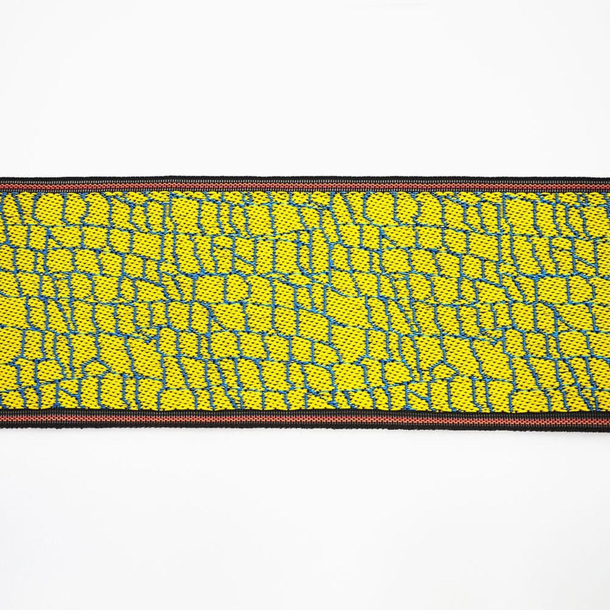 Tatami Edge Tape, Japanese Jacquard Woven Trim | Brick Pattern, Yellow x Blue