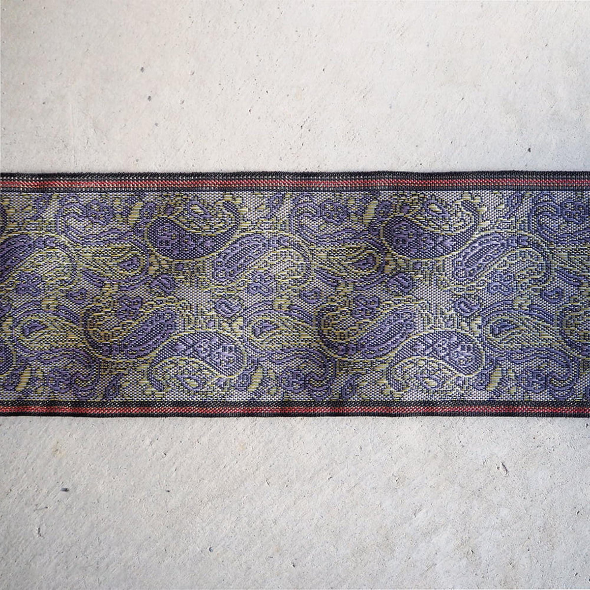 Tatami Edge Tape - Japanese Jacquard Paisley Trim | 8cm Wide, 10m Roll | Bag Making