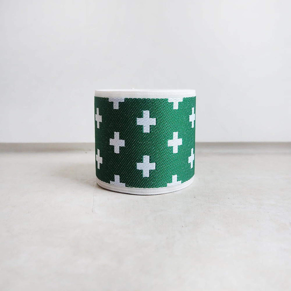 Tatami Edge Tape, Japanese Jacquard | Cross Pattern | Green, 8cm x 10m