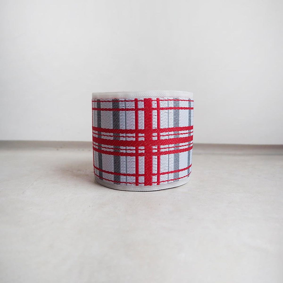 Japanese Jacquard Tatami-Beri Ribbon, Strawberry Red | Stiff Trim, 8cm x 10m