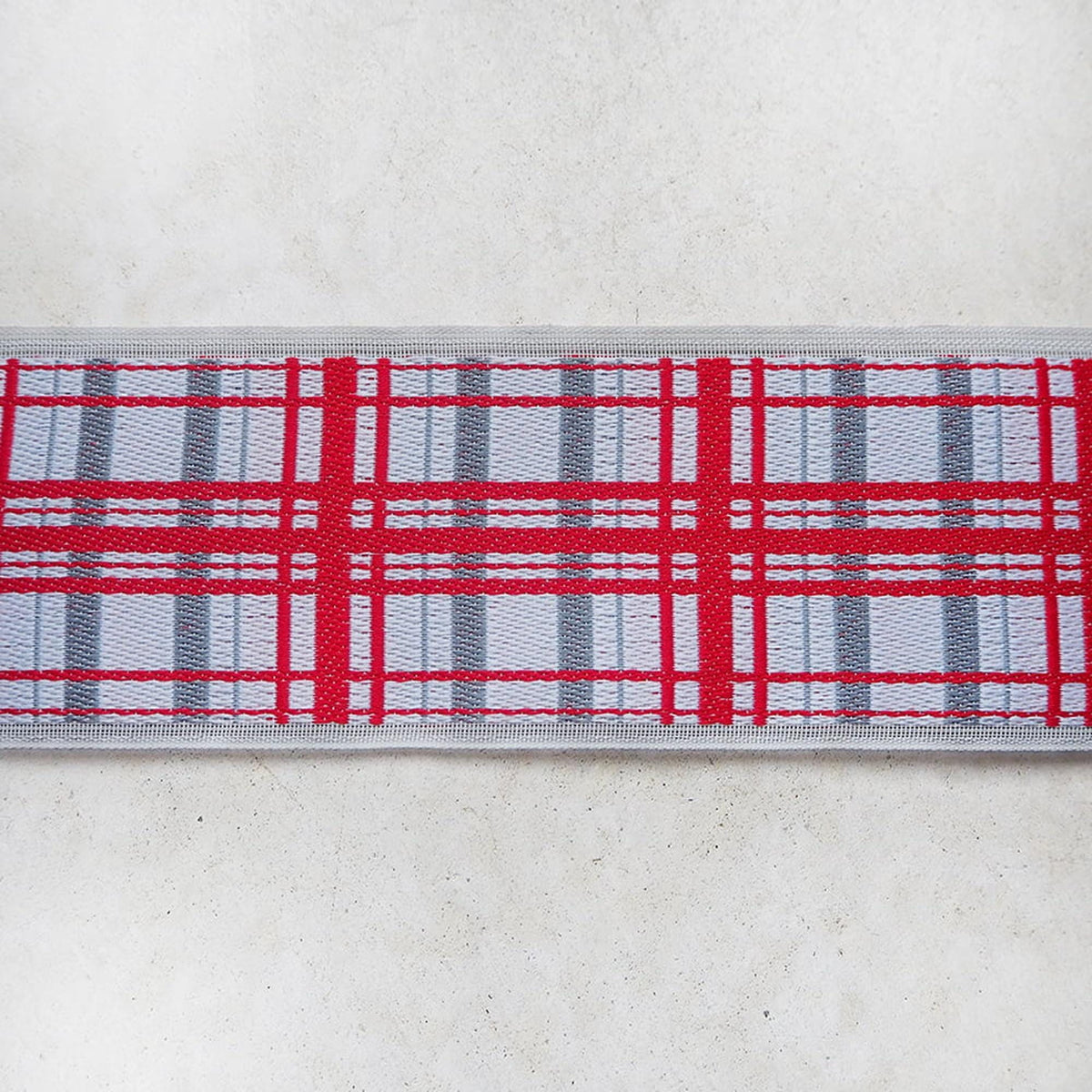Japanese Jacquard Tatami-Beri Ribbon, Strawberry Red | Stiff Trim, 8cm x 10m