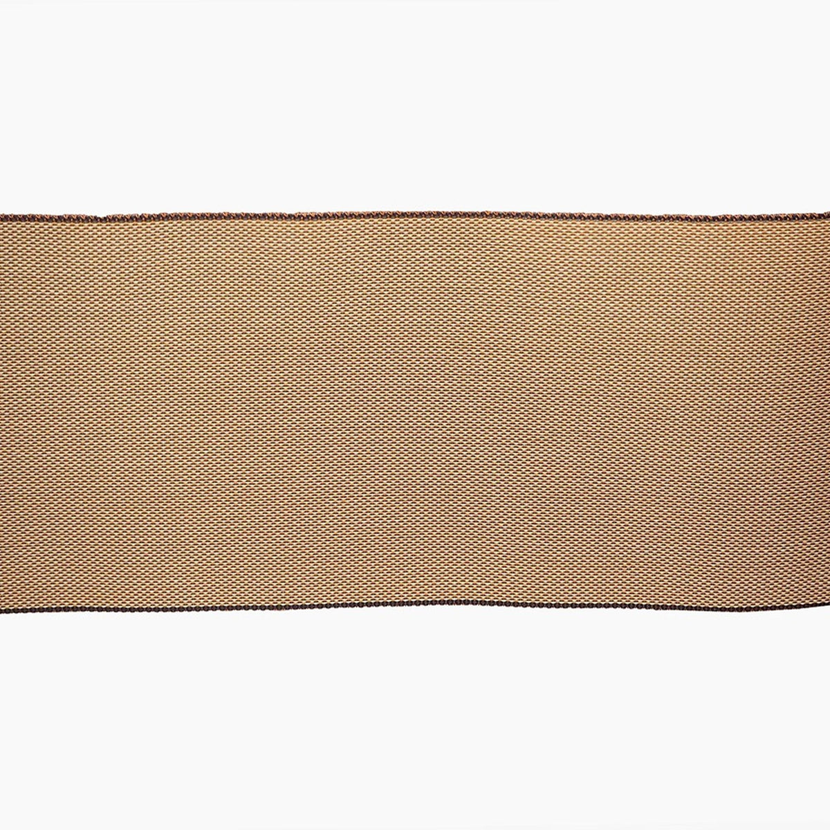 a close-up view of a brown fabric with a textured pattern, such as a net or a woven material.
