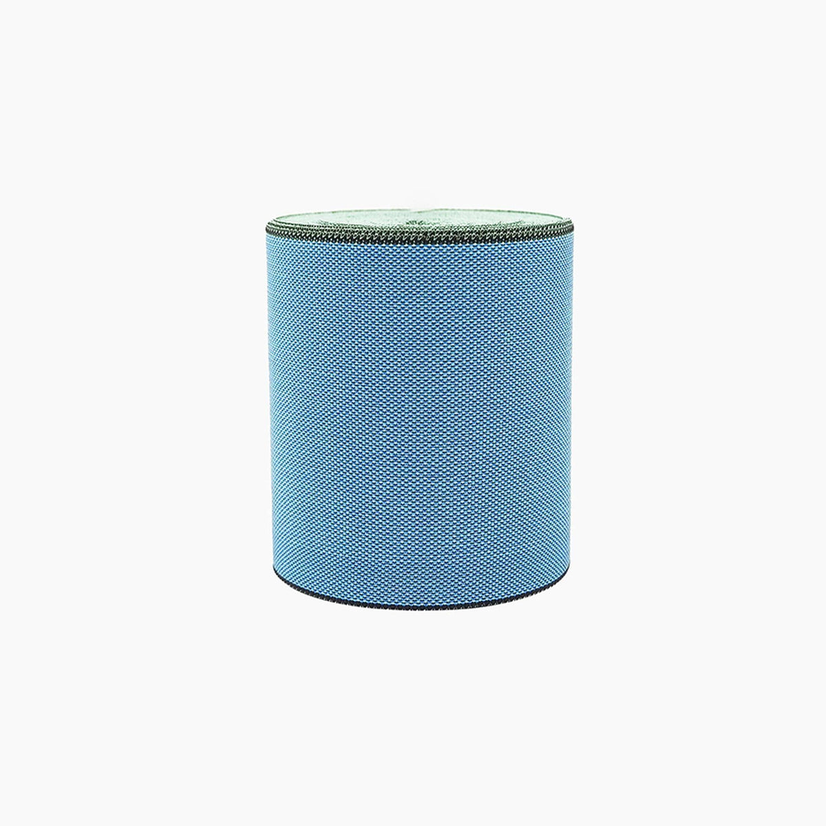 A blue cylindrical object with a textured surface, possibly a container or storage unit.