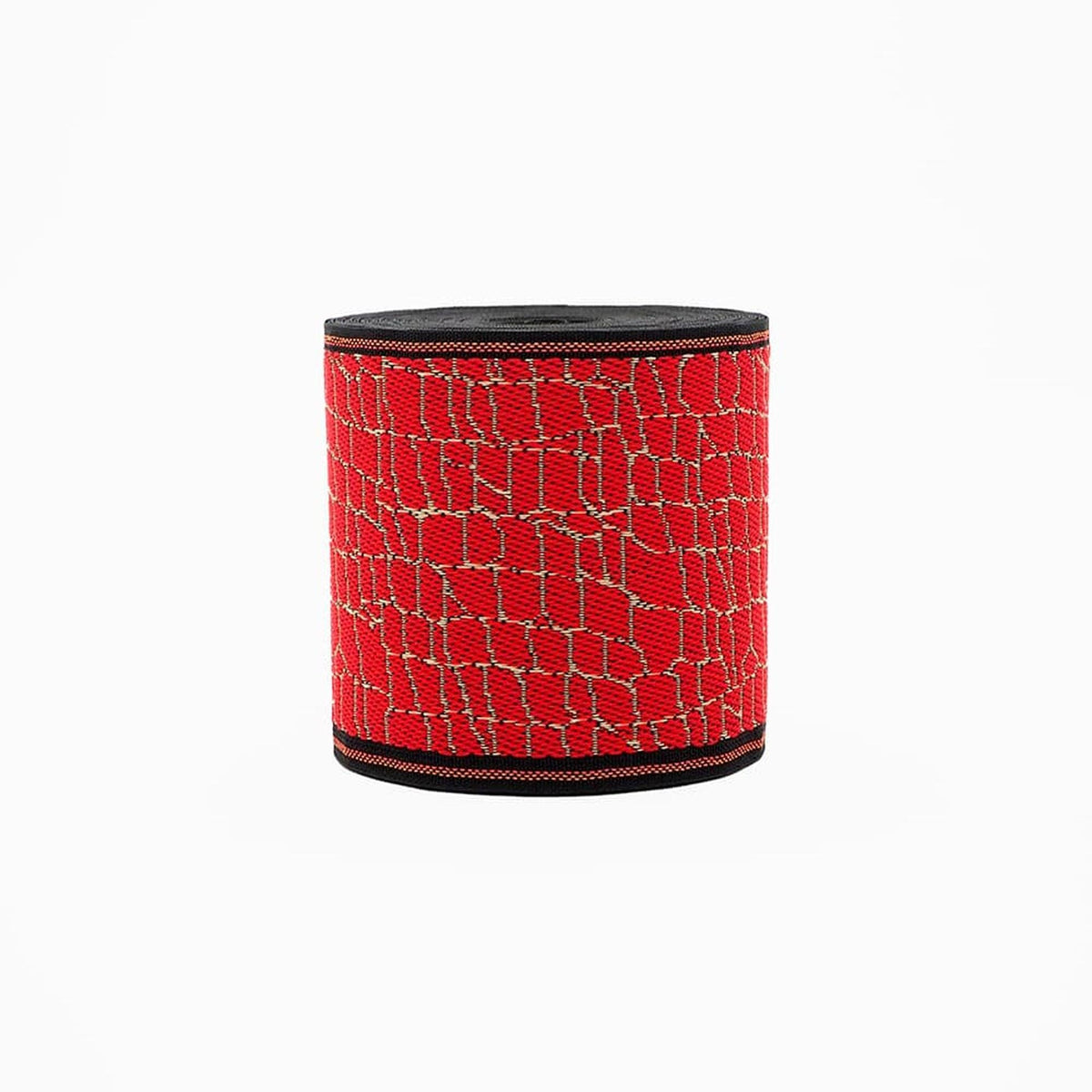 Tatami-beri Ribbon, Japanese Jacquard Trim | Brick Red & Beige | 8cm x 10m