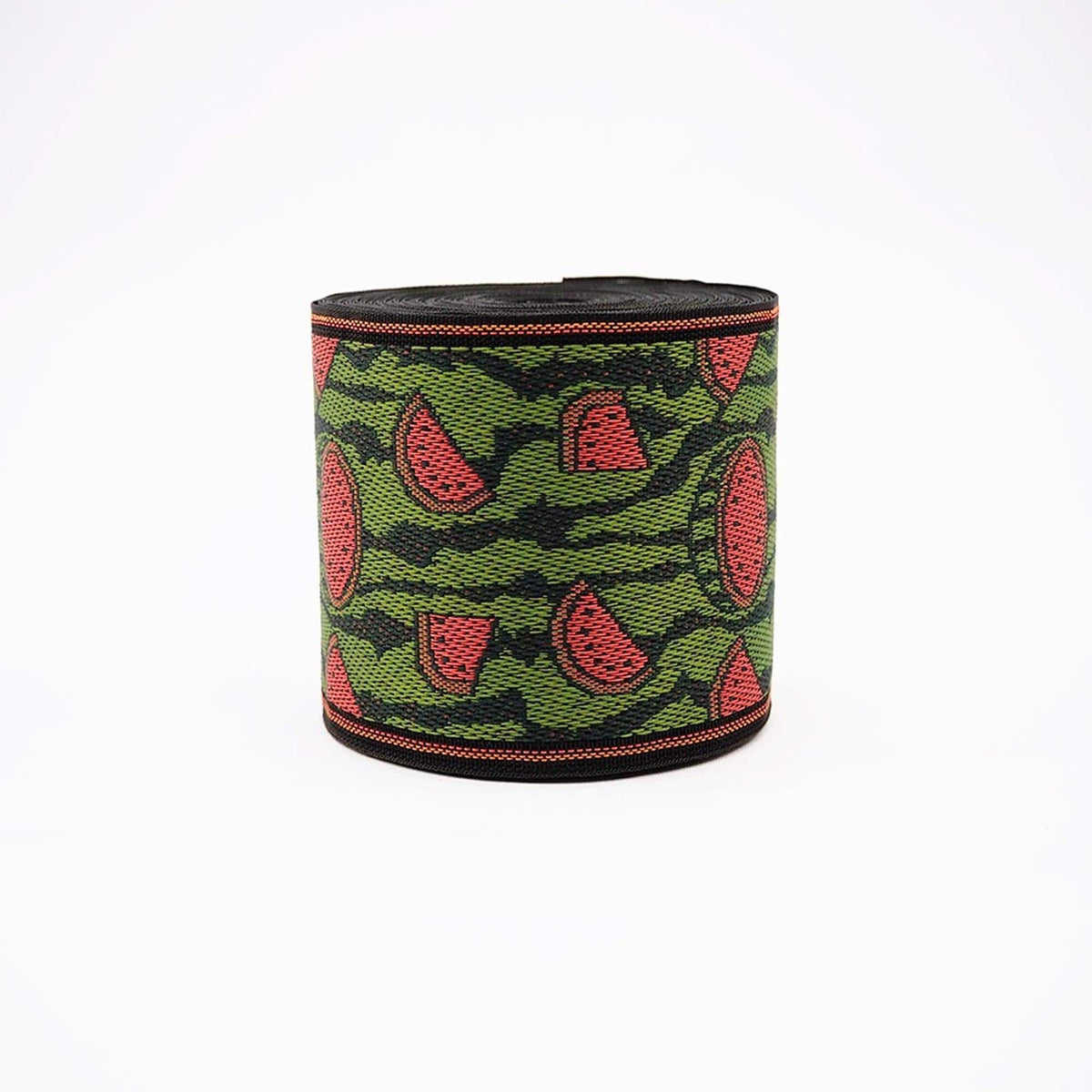 Japanese Jacquard Tatami-Beri Ribbon, Stiff Fabric Trim | Watermelon Pattern, 8cm Wide