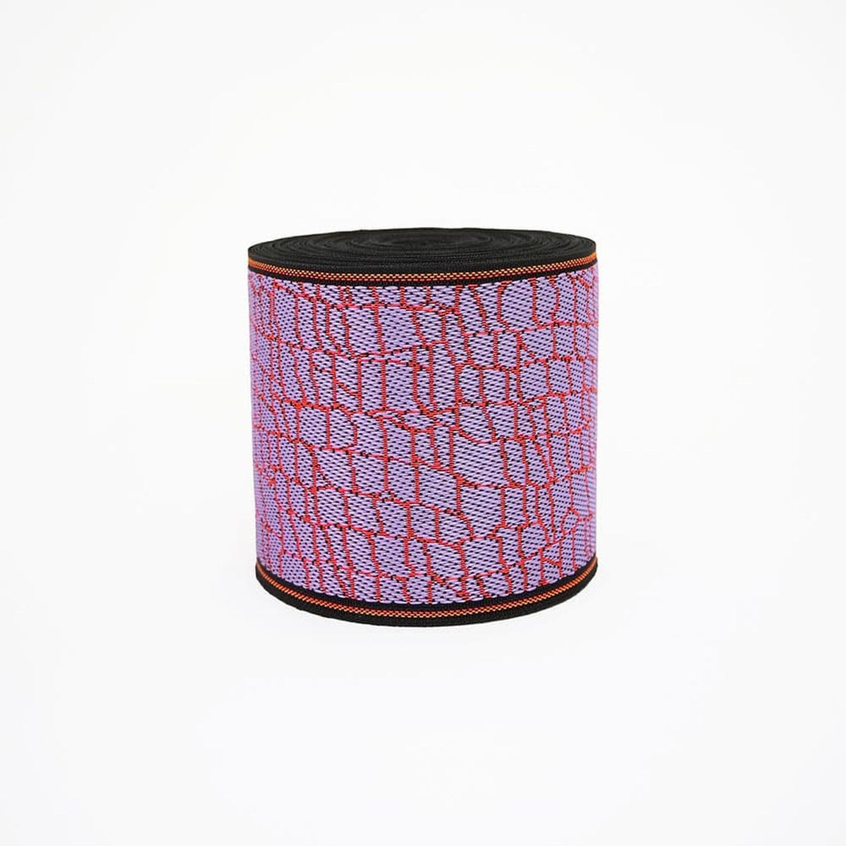 Japanese Jacquard Tatami-beri Ribbon, Heavyweight Trim | Brick Pattern, Purple x Pink | 8cm x 10m