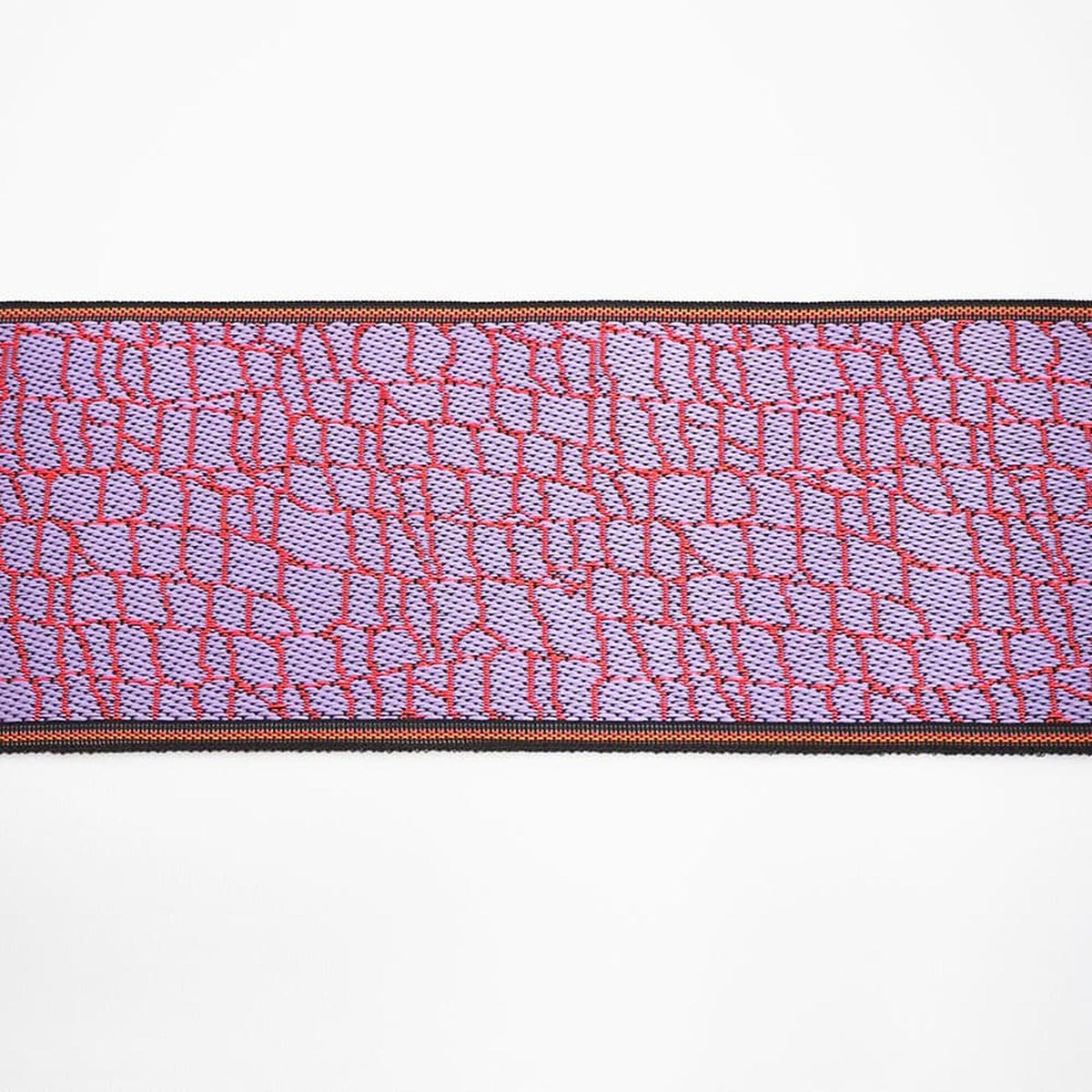 Japanese Jacquard Tatami-beri Ribbon, Heavyweight Trim | Brick Pattern, Purple x Pink | 8cm x 10m