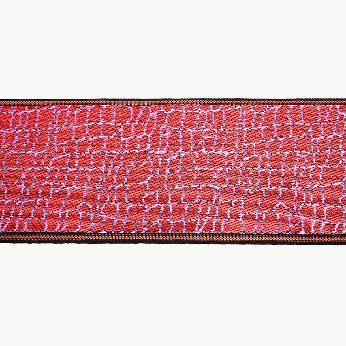 Japanese Jacquard Tatami-beri Ribbon, Heavyweight Trim | Brick Pattern, Purple x Pink | 8cm x 10m