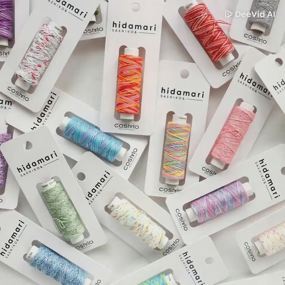 Hidamari Sashiko Embroidery Thread: 40 Color Cotton Collection by COSMO Lecien
