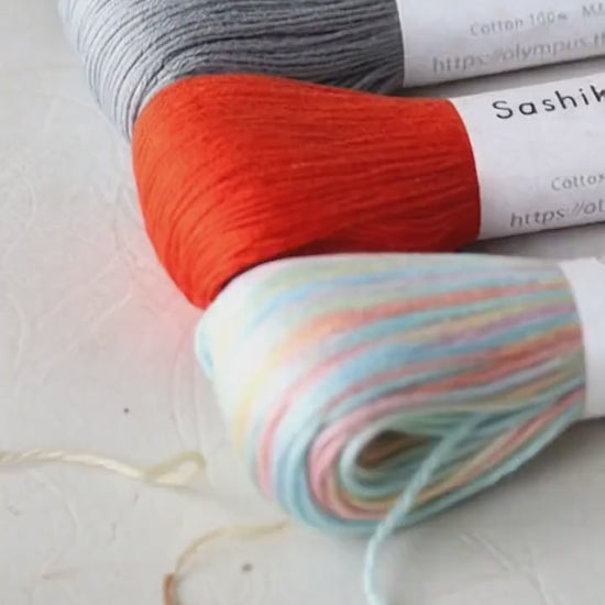 Olympus Sashiko Thread, Solid Color Embroidery Yarn | Cotton | 100M Skein | Made In Japan