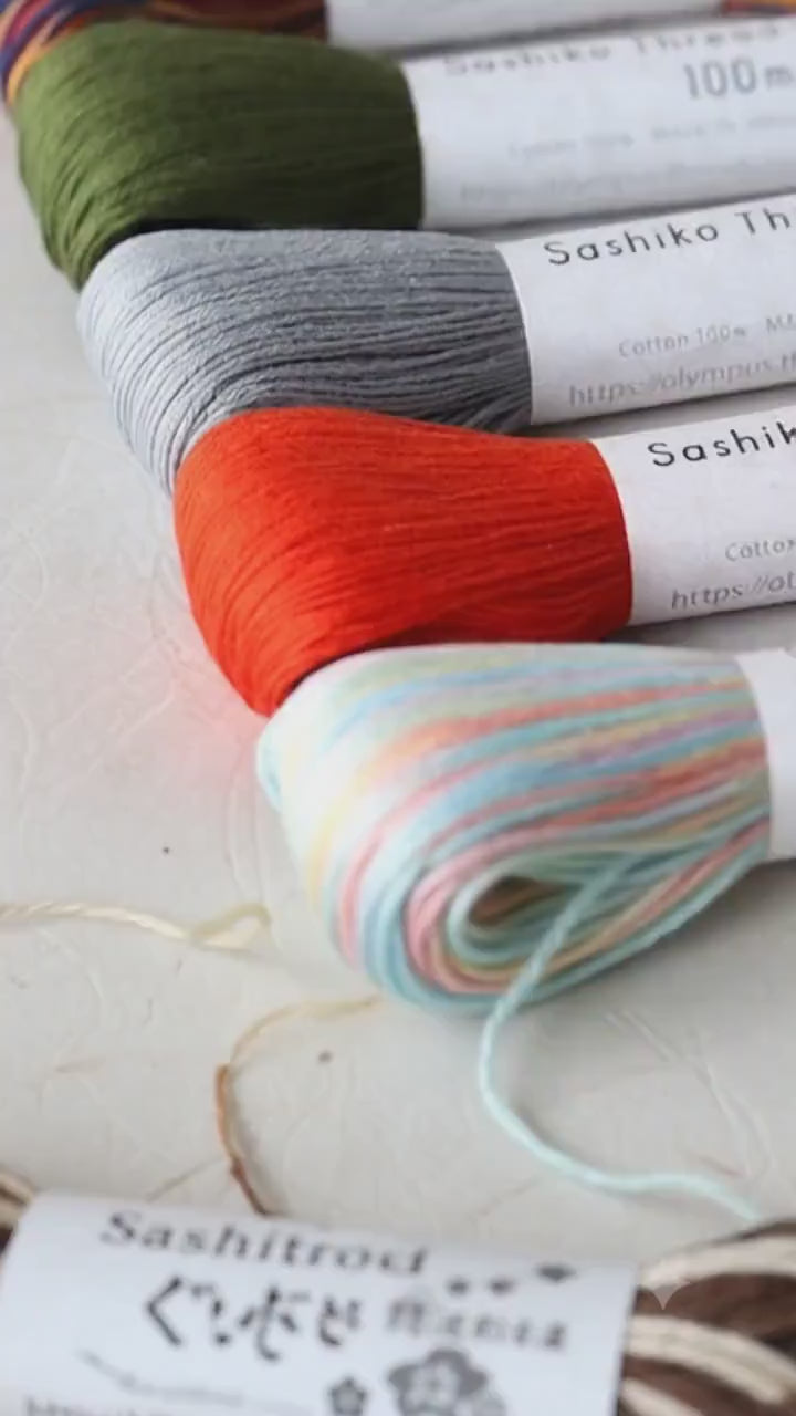 Olympus Sashiko Thread, Solid Color Embroidery Yarn | Cotton | 100M Skein | Made In Japan
